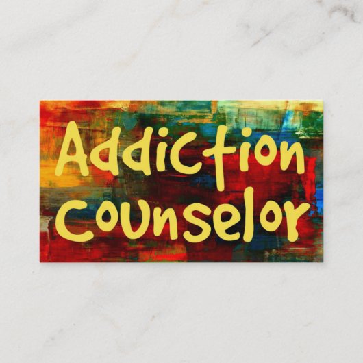 Addiction Counselor in Paint Visitekaartje (Voorkant)