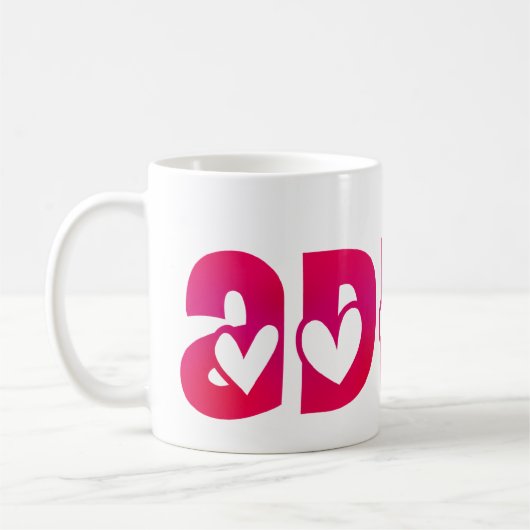 Addie in het hart koffiemok (Links)