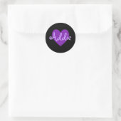 Addie in Paars Ronde Sticker (Tas)