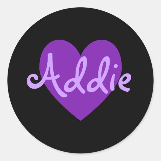 Addie in Paars Ronde Sticker (Voorkant)