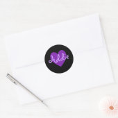 Addie in Paars Ronde Sticker (Envelop)