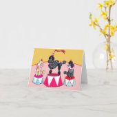 Addie's Circus Poedels Notecard Kaart (Gele Bloem)