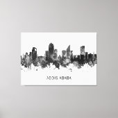 Addis Ababa Ethiopia skyline BW Canvas Afdruk (Voorkant)