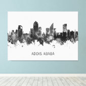 Addis Ababa Ethiopia skyline BW Canvas Afdruk (Insitu (Houten vloer))