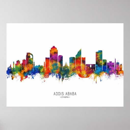 Addis Ababa Ethiopia skyline Poster (Voorkant)
