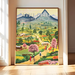 Addis Ababa Ethiopië Poster Kunstprint, Bekende St