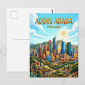 Addis Ababa Silhouet Ethiopië Briefkaart (Voorkant / Achterkant)