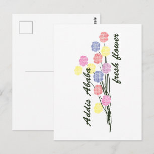 Addis Ababa Verse Bloem - Kleurrijke Bloemschilder Briefkaart