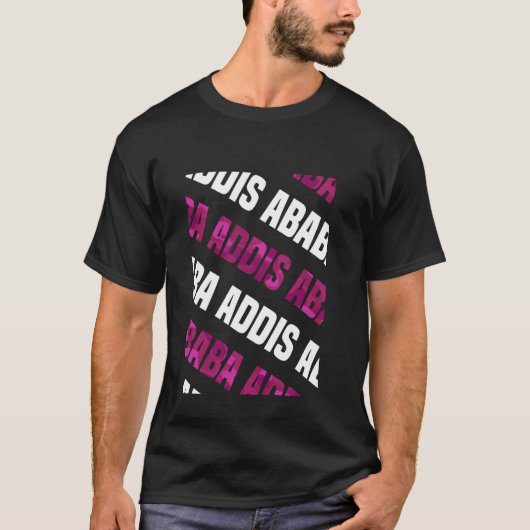 Addis Abeba Camo Pattern Roze Camouflage T-shirt (Voorkant)