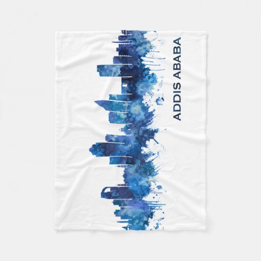 Addis Abeba Ethiopia skyline Blue Fleece Deken (Voorkant)