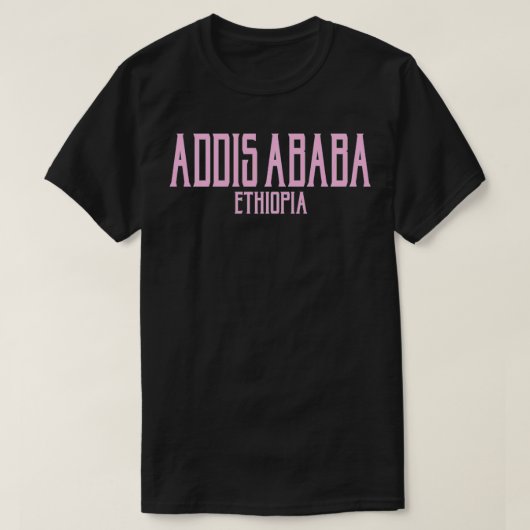 Addis Abeba Ethiopia Tet Pink Print Pullov T-shirt (Design voorkant)