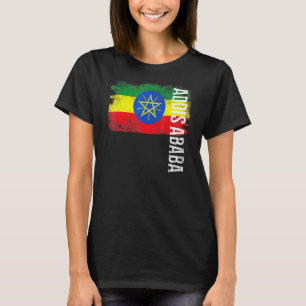 Addis Abeba Ethiopia vlag voor Ethiopische Mannen  T-shirt