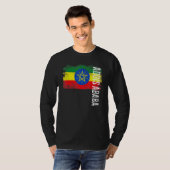 Addis Abeba Ethiopia vlag voor Ethiopische Mannen T-shirt (Voorkant volledig)