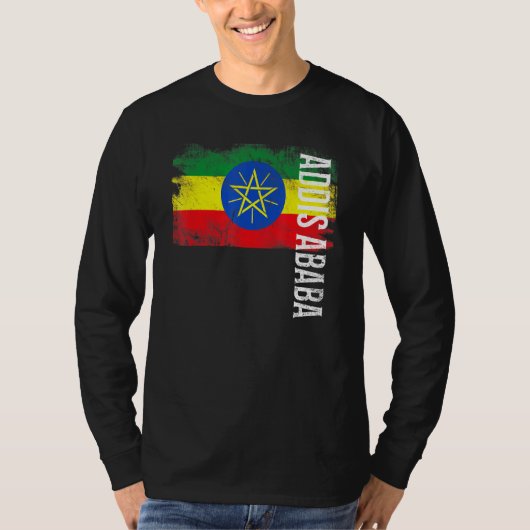 Addis Abeba Ethiopia vlag voor Ethiopische Mannen T-shirt (Voorkant)