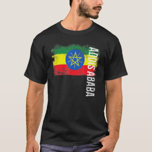 Addis Abeba Ethiopia vlag voor Ethiopische Mannen  T-shirt