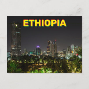 Addis Abeba, Ethiopië bij nacht Briefkaart