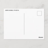 Addis Abeba, Ethiopië Briefkaart (Achterkant)