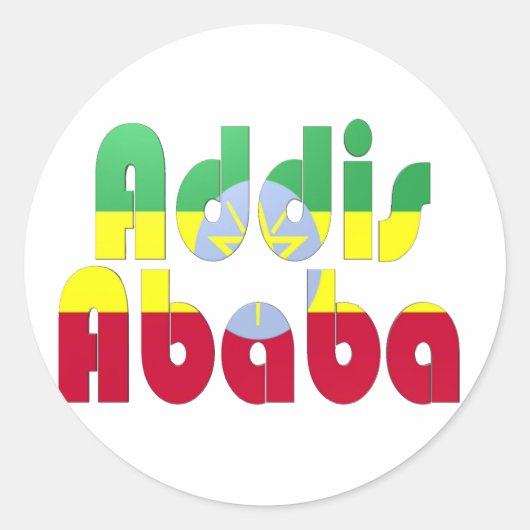 Addis Abeba, Ethiopië Ronde Sticker (Voorkant)