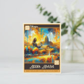 Addis Abeba, Ethiopië | schilderij Briefkaart (Staand voorkant)
