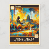 Addis Abeba, Ethiopië | schilderij Briefkaart (Voorkant)