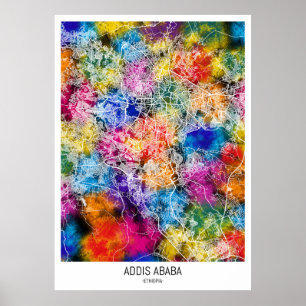 Addis Abeba Ethiopië Stadsplattegrond Poster