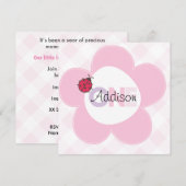 "Addison" 1e verjaardag nodigt uit Kaart (Voorkant / Achterkant)