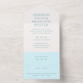 Addison Blauwgroen Groen Classic Elegant Bruiloft All In One Uitnodiging (Binnen)