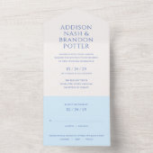 Addison Blue Classic Elegant Bruiloft All In One Uitnodiging (Binnen)