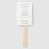 Addison Blue Classic Elegant bruiloft programma Handwaaier (Voorkant)