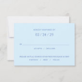 Addison Blue Classic Elegant Bruiloft RSVP Kaartje (Voorkant)