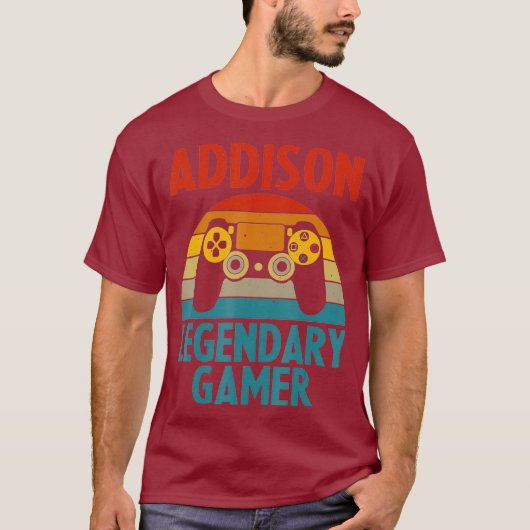 ADDISON Gift Name Persoonlijk Funny Gaming Geek T-shirt (Voorkant)