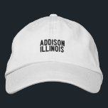 ADDISON Illinois Hat Geborduurde Pet<br><div class="desc">Be Proud of your hometown</div>