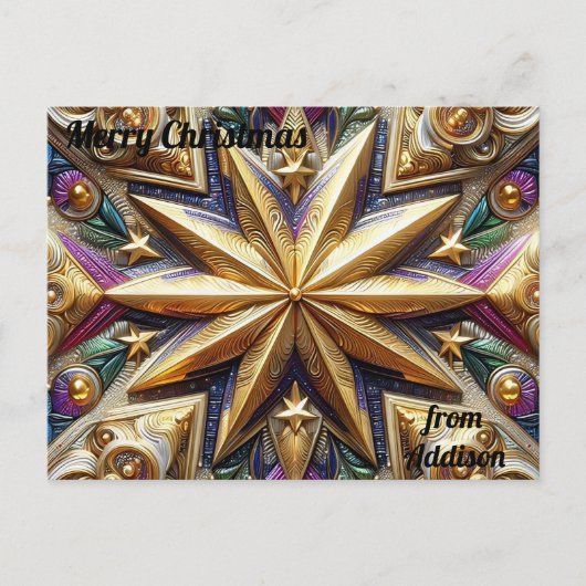 ADDISON ~ KERST ~ 3D-sterpatroon ~ Briefkaart (Voorkant)