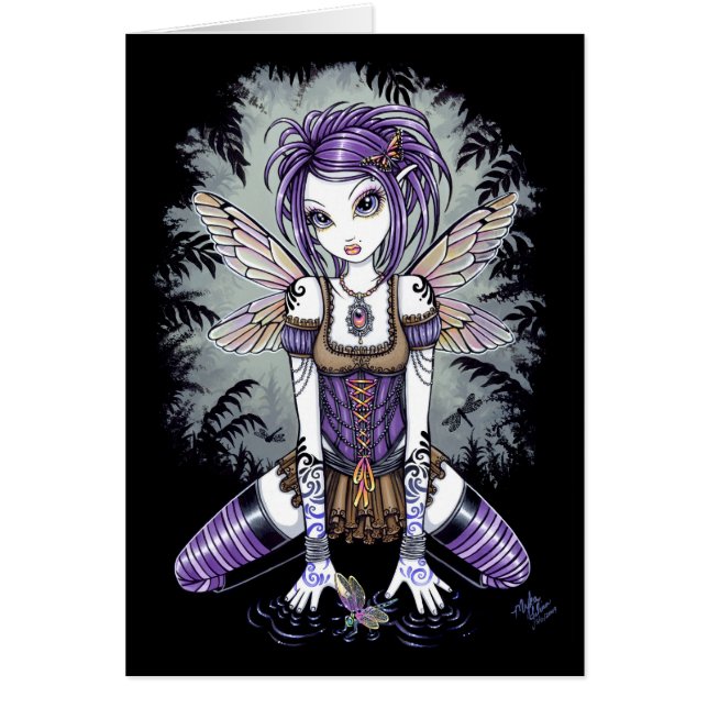 "Addison" Misty Dragonfly Fairy Art Card (Voorkant)