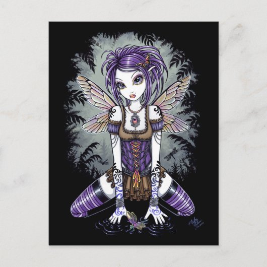 "Addison" Misty Dragonfly Fairy Briefkaart (Voorkant)