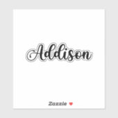Addison Naam - Handgeschreven kalligrafie Sticker (Vel)
