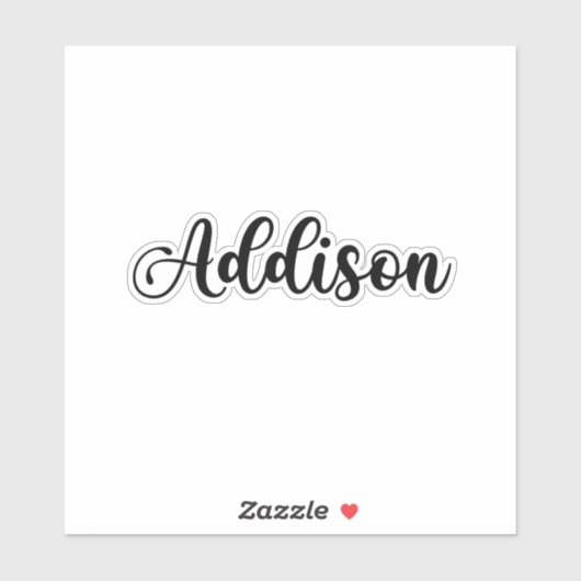 Addison Naam - Handgeschreven kalligrafie Sticker (Vel)