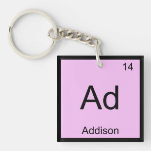 Addison naam scheikunde element periodiek systeem sleutelhanger