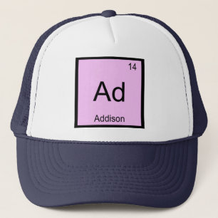 Addison naam scheikunde element periodiek systeem trucker pet