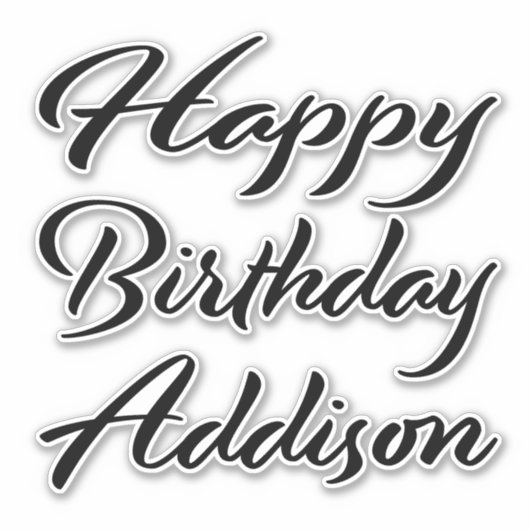 Addison Name Vorname black Sticker Geburtstag (Voorkant)