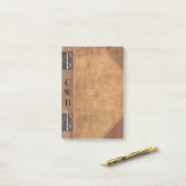 Addison Old Book Cool Monogram Post-it® Notes (Op bureau)