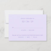 Addison Paarse Classic Elegante bruiloft RSVP Kaartje (Voorkant)