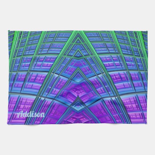 ADDISON ~ Paarse groen blauw ~ ORIGINELE keuken Theedoek (Horizontaal)