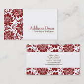 Addison Red Damask Chic Visitekaartje (Voorkant / Achterkant)