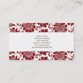 Addison Red Damask Chic Visitekaartje (Achterkant)