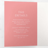 Addison Roze Classic Elegant Bruiloft Drieluik Uitnodiging (Binnenzijde eerst)