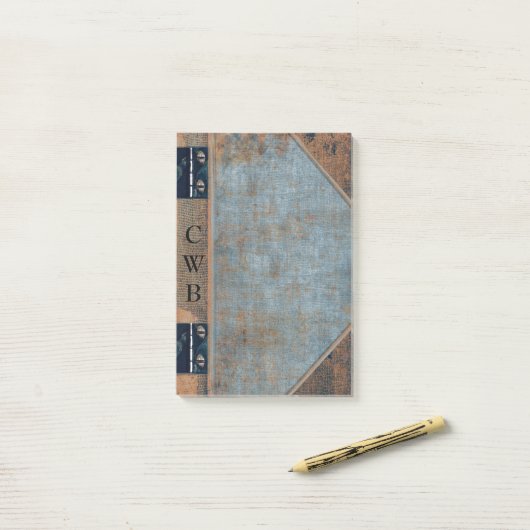 Addison Spencer Old Book Cool Monogram Post-it® Notes (Op bureau)