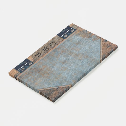 Addison Spencer Old Book Cool Monogram Post-it® Notes (Schuin)