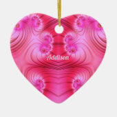 ADDISON ~ VALENTIJN HEART ~ Roze fractal ~ Keramisch Ornament (Voorkant)