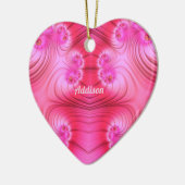 ADDISON ~ VALENTIJN HEART ~ Roze fractal ~ Keramisch Ornament (Links)